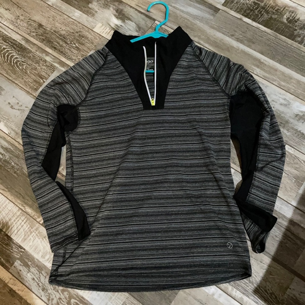 Grey and black athletic pullover